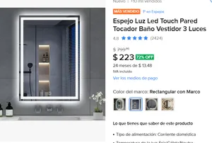 Espejo Luz Led Touch 