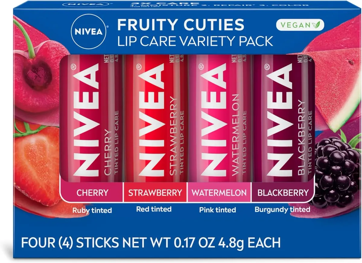 Nivea Fruit 4 piece variety pack, 0.17 Ounce