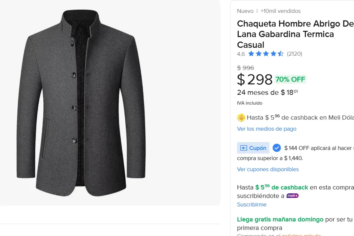 Chaqueta Hombre Abrigo 