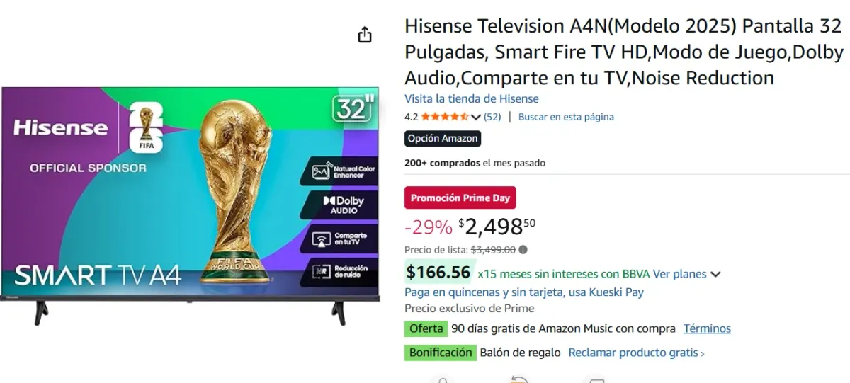 Pantalla 32", Smart Fire TV 