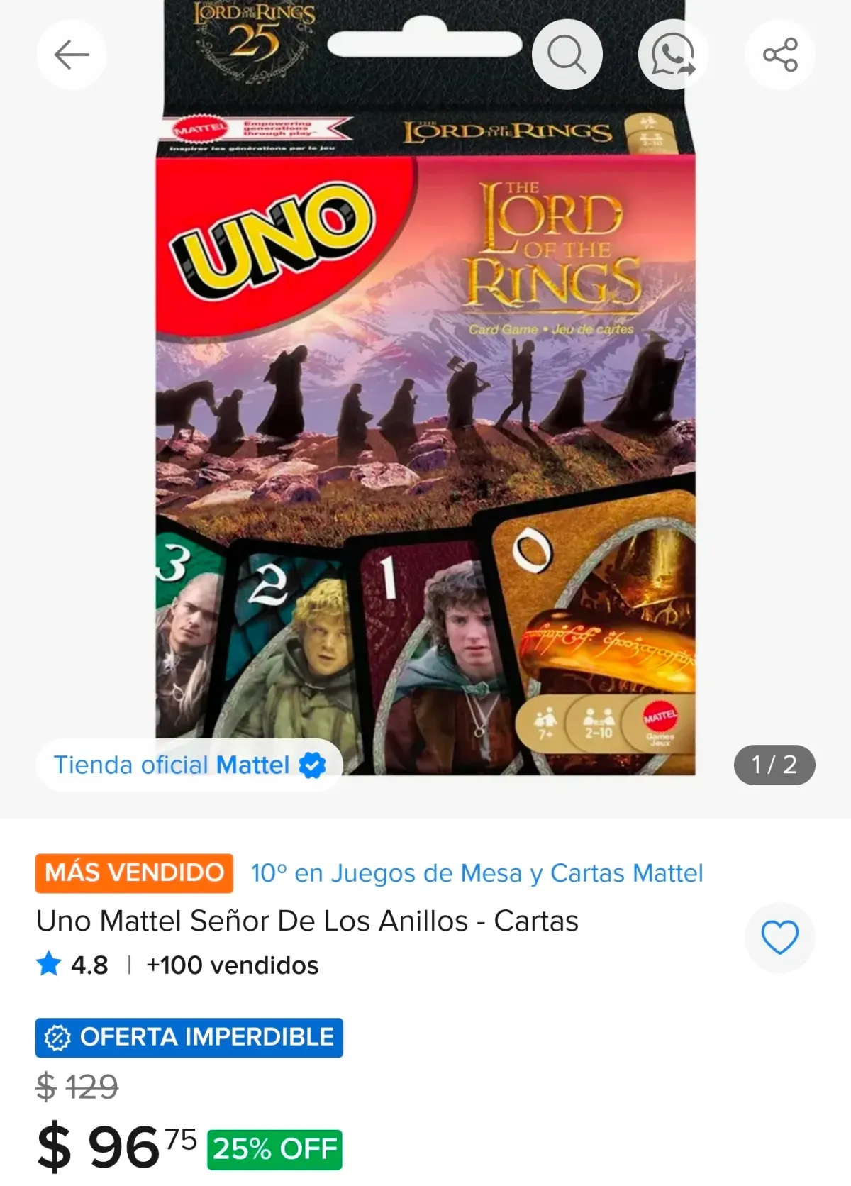 UNO DEL SEÑOR DE LOS ANILLOS