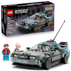 LEGO Speed Champions Máquina del Tiempo de Volver al Futuro – Auto de Juguete – 2 Minifiguras: Marty Mcfly y el Doc Brown – Set de Construcción para Niños Mayores de 9 Años – 77256