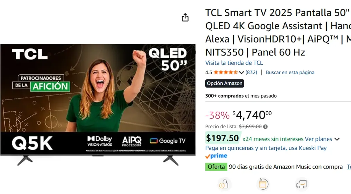 TCL Smart TV Pantalla 50" 