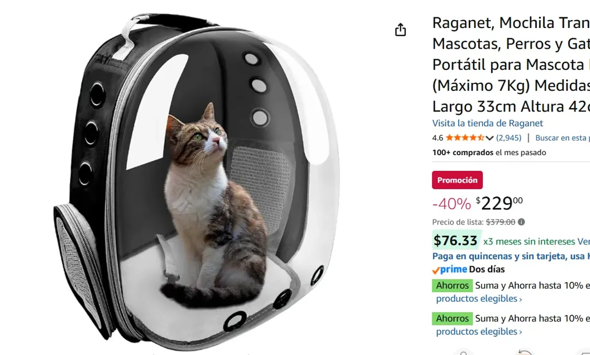 Mochila Transportadora de Mascotas