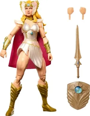 Masters of the Universe Masterverse She-Ra Figura de acción New Etheria, 7 Pulgadas Motu Toy 30 articulaciones, intercambiando Manos, Capa de artículos Suaves, Escudo, Espada