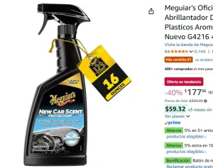 Meguiar's Oficial Protector Abrillantador De Tableros y Plasticos Aroma Auto Nuevo G4216 473 ml