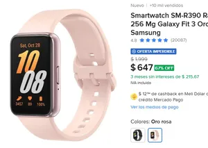 Smartwatch SM-R390 Ram 16 Mg 256 Mg Galaxy Fit 3 Oro Rosa Samsung