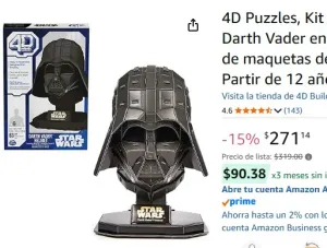 4D Puzzles, Kit de maqueta de cartulina de Darth Vader en 3D de Star Wars, 83 Piezas, Kits de maquetas de Papel para Adultos y niños a Partir de 12 años