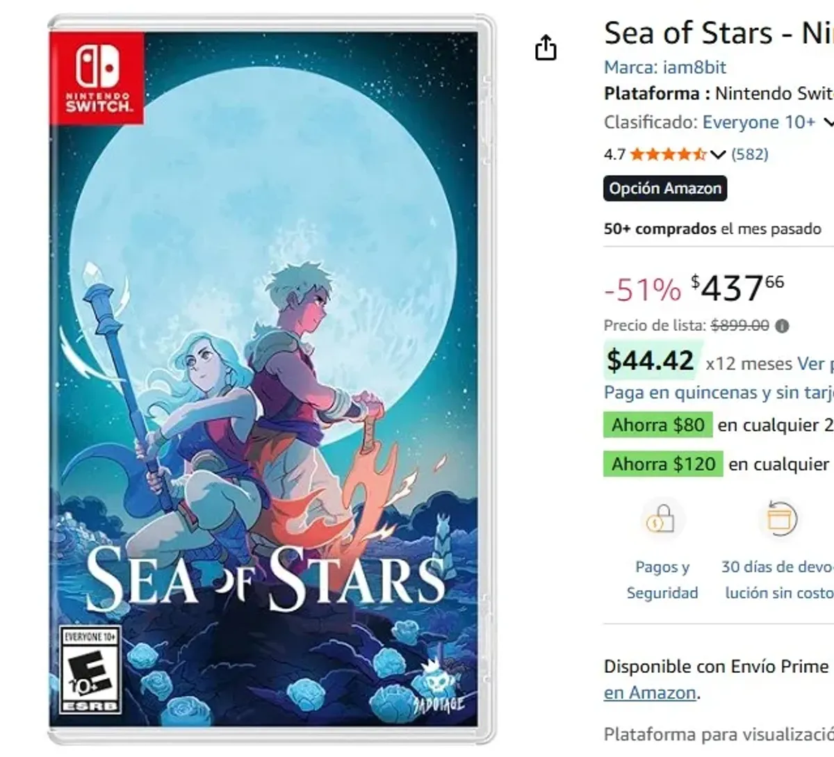 Sea of Stars - Nintendo Switch