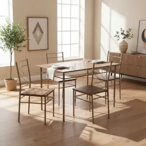 Comedor De 4 Sillas Mesa Madera Cocina Restaurante Cafeteria