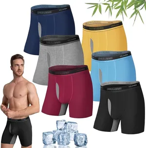 IGOLUMON Boxer Hombre 6 Piezas Calzones De Hombre Transpirables Boxer Hombre Bambu Ropa Interior Hombre Boxer Deportivos Hombre con Bragueta