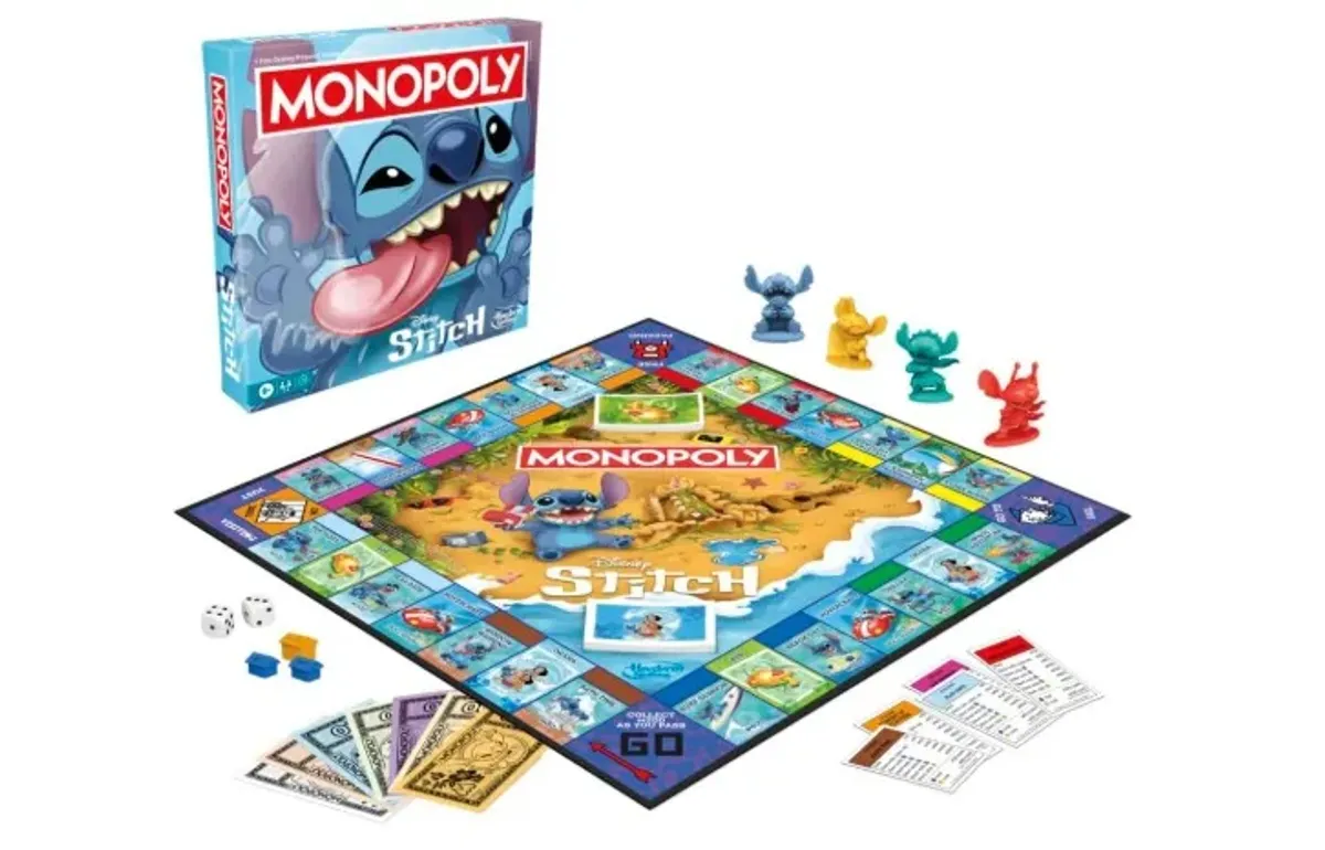 Hasbro Gaming Juego de Mesa Monopoly Edición Disney Stitch, Juego Disney Oficial, Juegos para niños y niñas a Partir de 8 años