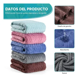 5 Piezas Tuallas Toallas Baño Completo Grande 70×140 Cm