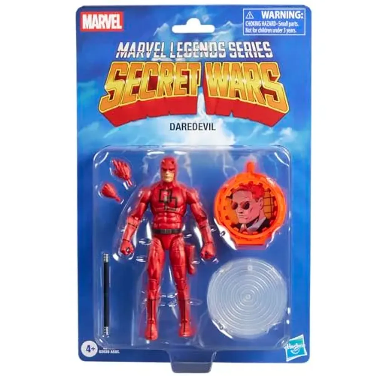 Marvel Legends Series, Secret Wars, Daredevil, Figura Retro Coleccionable de 15 cm con Escudo lenticular, Inspirada en los cómics de Marvel