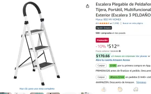 Escalera Plegable de 3 Peldaños