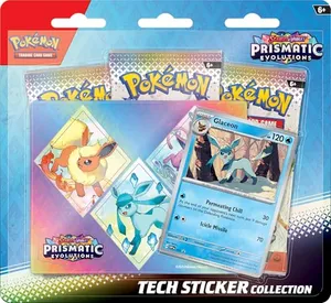 Pokemon - Colección de calcomanías Tech, TCG: Escarlata y Violeta 8.5, Evoluciones Prismáticas (promoción aleatoria)