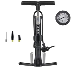 Bomba de Bicicleta, [160 PSI] Spopal Bomba de pie de Bicicleta con Manómetro, Pedales Plegables, Aguja de Bola, Inflable, Bomba de Bola Apta para Presta y Schrader para Infla Neumáticos, MTB, Balones