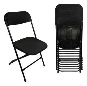 Set De 6 Sillas Plegables Plástico Reforzadas Styrka Negras Color Negro SIPL02