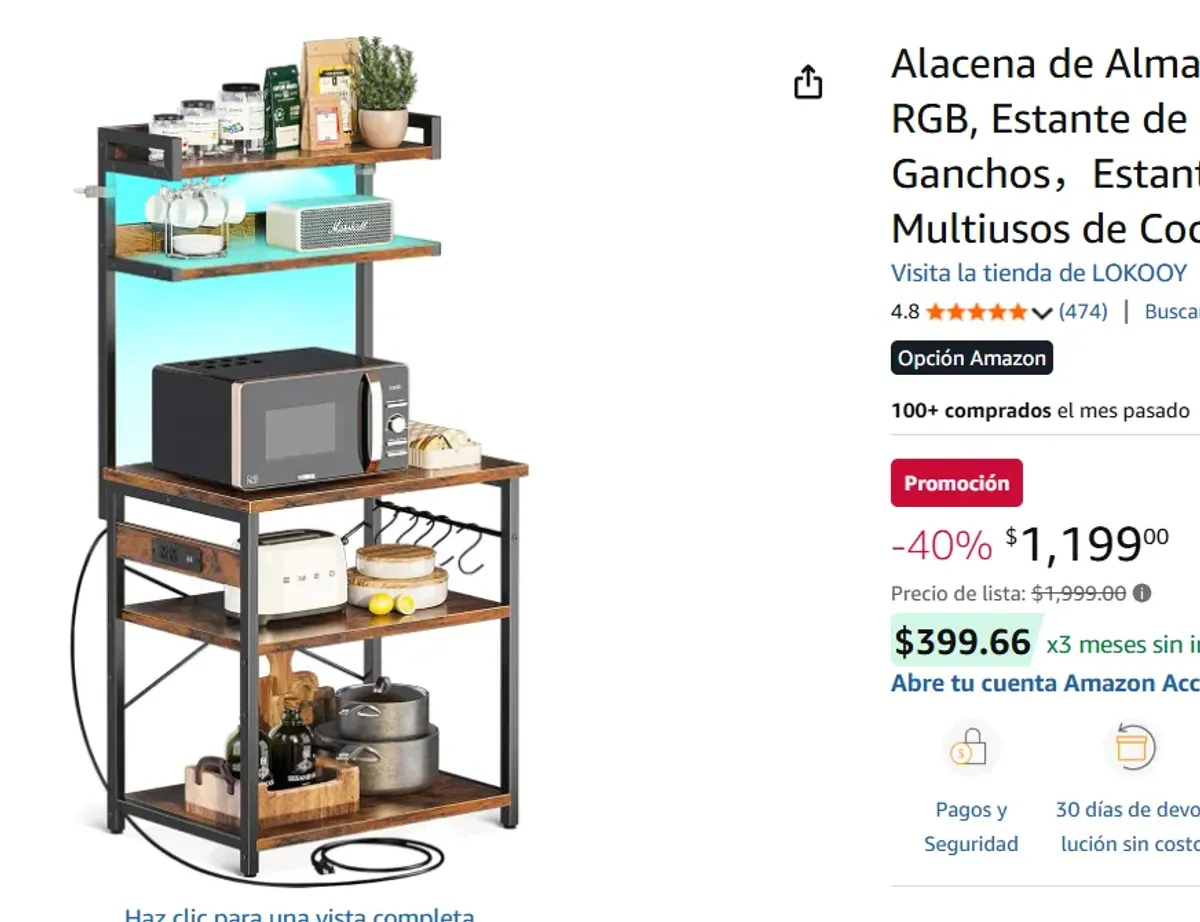 Alacena de Almacenamiento de 5 Niveles 