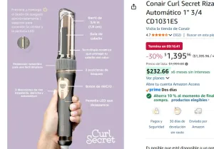 Conair Curl Secret Rizador Automático 1" 3/4 CD1031ES