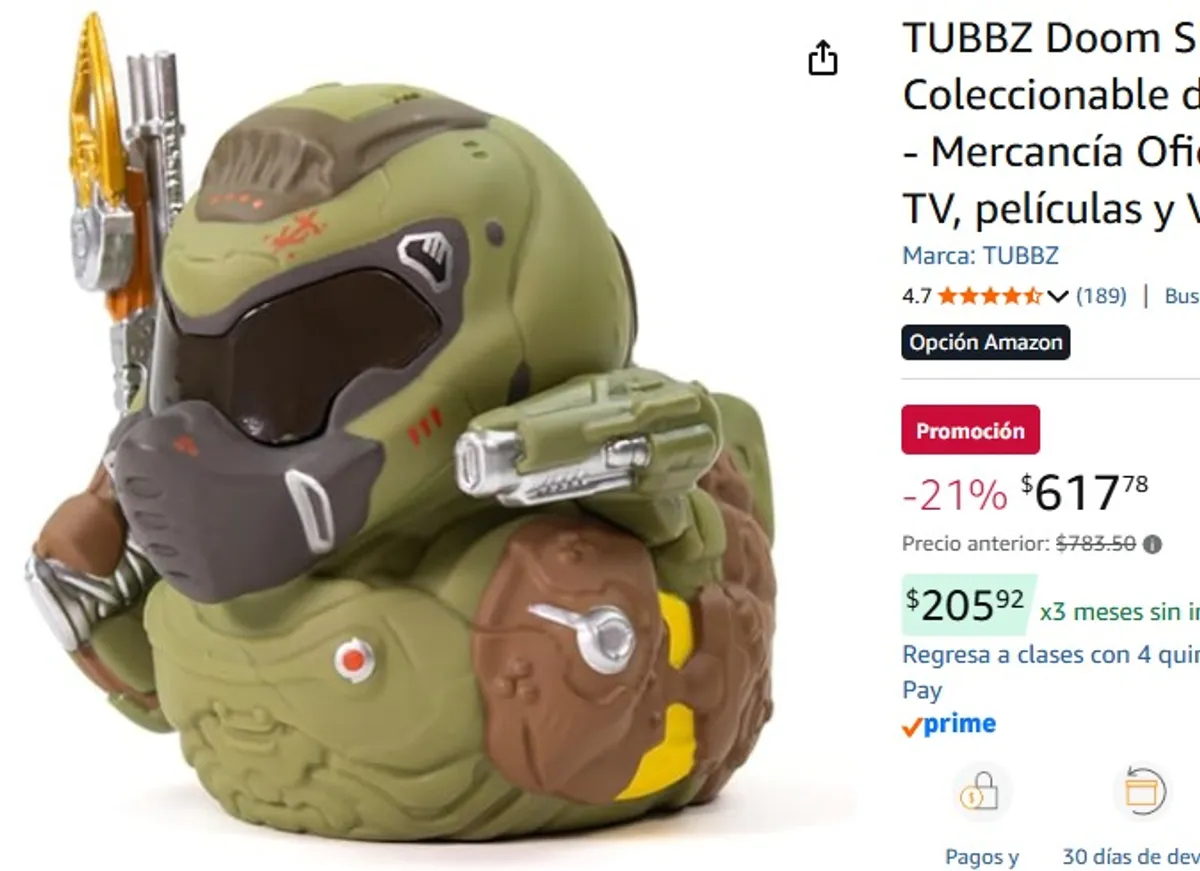 TUBBZ Doom Slayer - Figura Coleccionable de Goma de Vinilo - Mercancía Oficial de Doom - TV, películas y Videojuegos