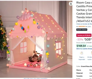 Casa de Campaña para Niñas 105x120x130cm 