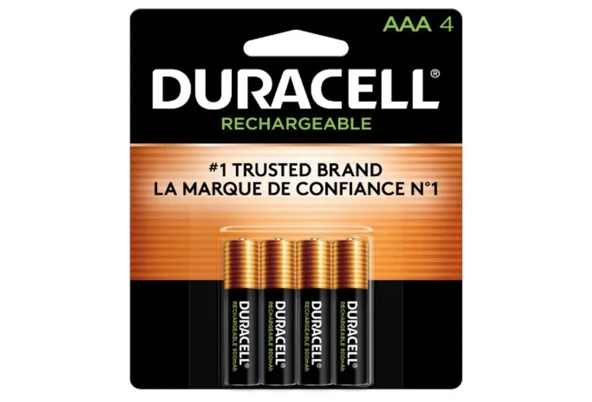 Duracell Pilas Recargables AAA Pilas Pre-cargadas con 900 mAh Hasta 100 Recargas Incluye 4 Pilas
