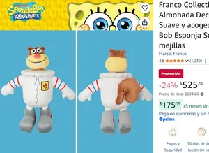 Franco Collectibles Bedding Almohada Decorativa súper Suave y acogedora, estándar, Bob Esponja Squarepant-Sandy mejillas
