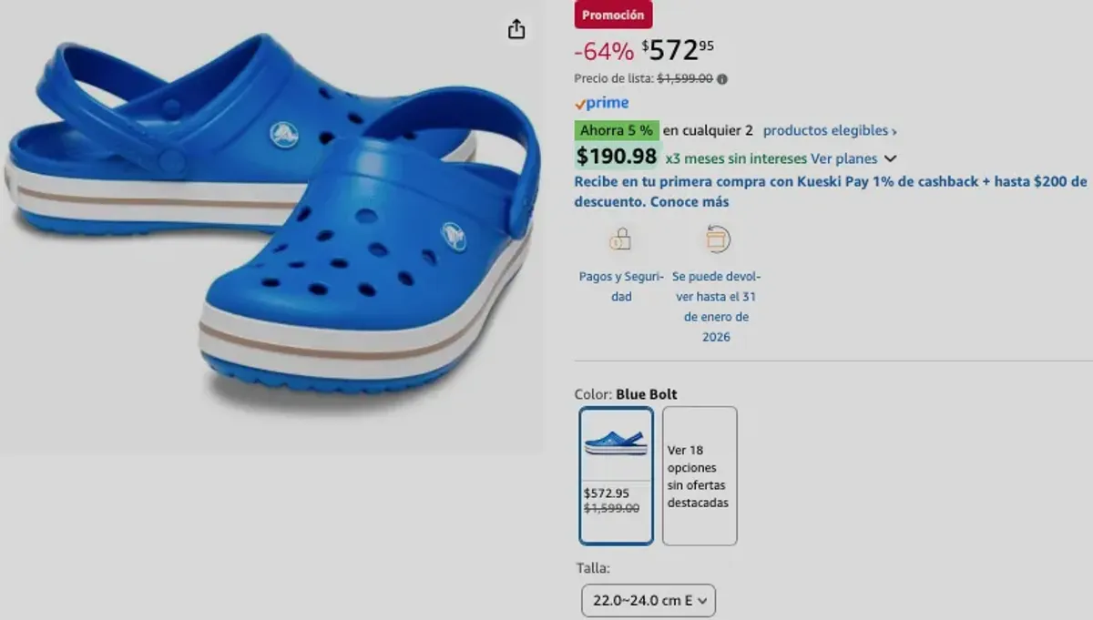 22-24 - Crocs Crocband Ppr Zueco para Unisex-Adulto