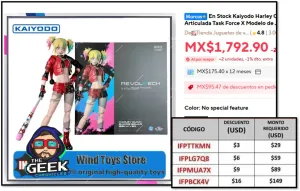 RECORDATORIO DE LA HARLEY REVOLTECH EN LA TIENDA DE WIND TOYS!! NO COBRA TAX Y BAJA CON LOS CODIGOS  IFPLG7Q8 Y GEEKCOOL111 !!!