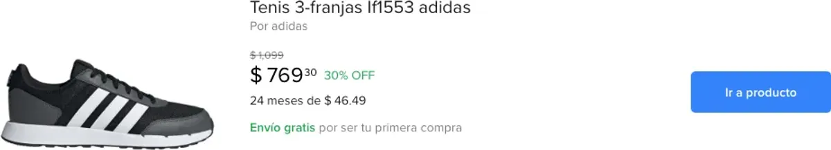 Tenis 3-franjas If1553 adidas