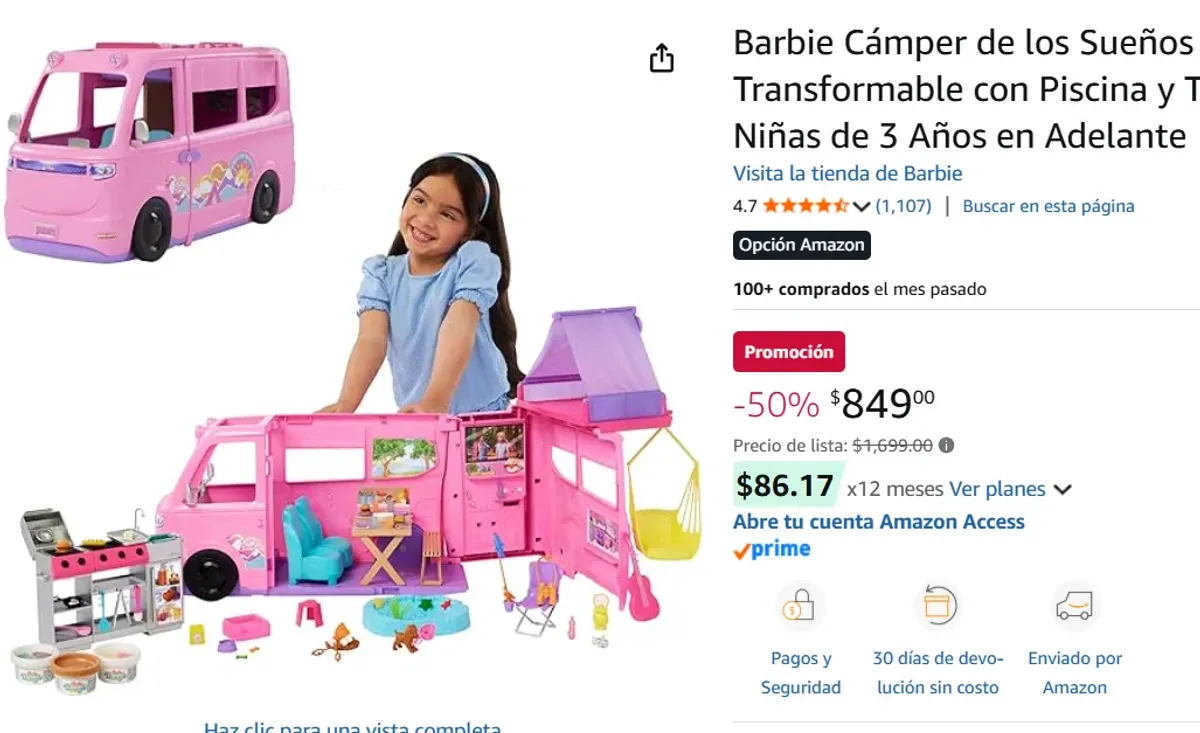 Barbie Cámper de los Sueños con 60 Accesorios