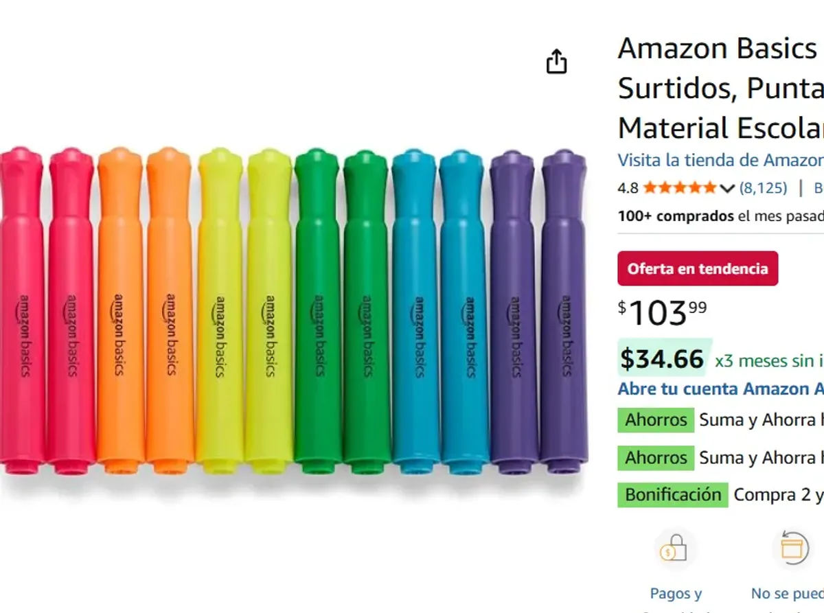 Paquete de 12 marcadores