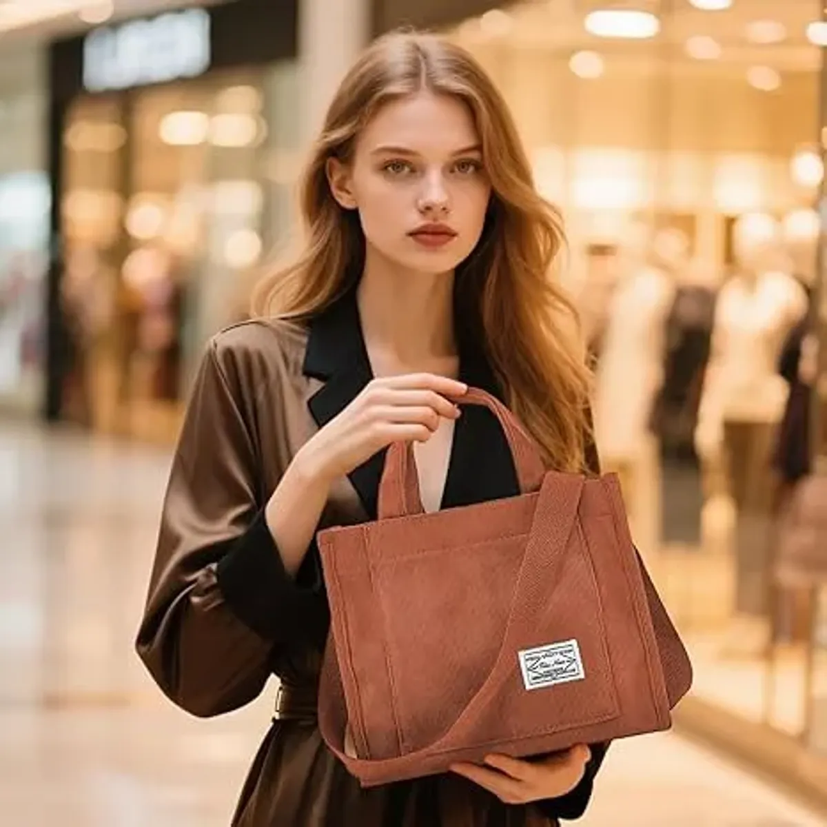 Bolso de mano de pana para mujer, bolso cruzado de viaje, bolso de hombro para mujer, mini bolso de trabajo de viaje