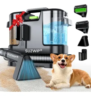 Aspiradora Para Limpiar Alfombras Y Manchas SUZWIP 1.8l+1.3l 16kpa Limpiadora Eléctrica Para Hogar O Auto Oficina 5M+1.5M Con 2 Cabezales De Cepillo