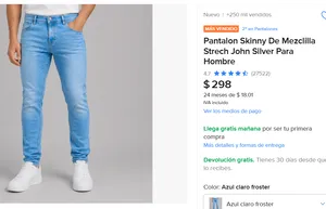 Pantalon Skinny De Mezclilla 