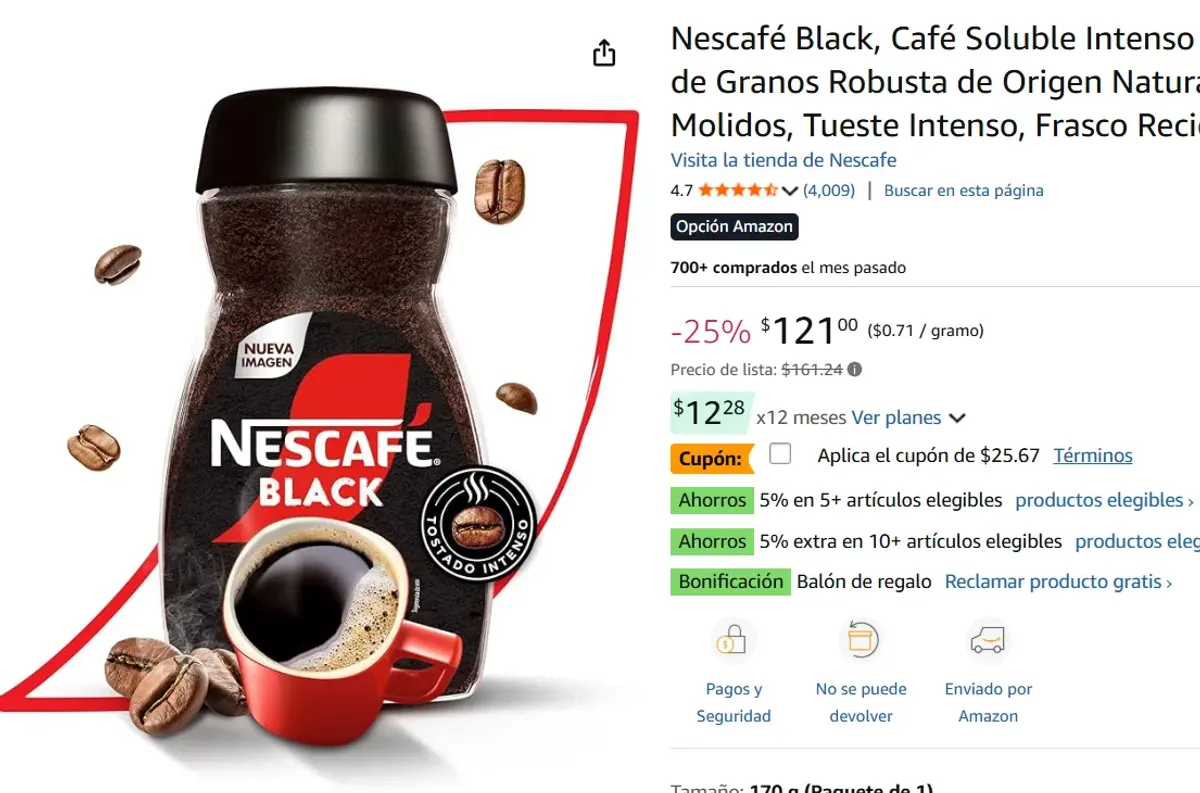 Café Soluble Intenso 100% Puro